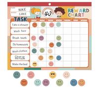 ANSTROUT Tableau de récompense de style bohème pour enfants avec 32 tableaux de corvées, système de tableau de comportement magnétique pour motiver la responsabilité et les bonnes habitudes, 2280