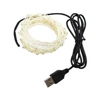 ansu Bande lumineuse LED USB en fil de cuivre étanche pour Noël (blanc, 1 m, 10 LED)