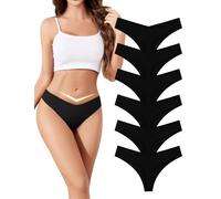 ANSUKOO Culotte String Femme sans Couture,Culotte Invisible Femme Lot De 6