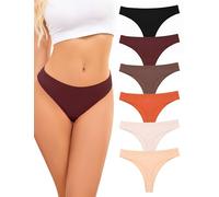 ANSUKOO String Coton Femme Lot de 6,Sexy Tanga Culotte Slip Féminin,Women Underwear Cotton Thong,Confortable Stretch Respirant Soft Breathable Thongs,Taille Moyenne sous-Vêtements Panties Multipack