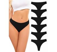 ANSUKOO String Coton Femme Lot de 6,Sexy Tanga Culotte Slip Féminin,Women Underwear Cotton Thong,Confortable Stretch Respirant Soft Breathable Thongs,Taille Moyenne sous-Vêtements Panties Multipack