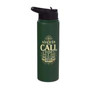Answer The Call Pastor Ministre Foi Chretienne Croix Stainless Steel Insulated Water Bottle