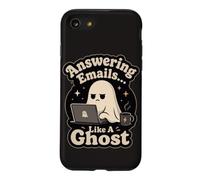Answering Emails Ghost Office Humour Remote Work Laptop Coque pour iPhone SE (2020) / 7/8