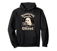 Answering Emails Ghost Office Humour Remote Work Laptop Sweat à Capuche