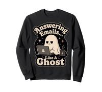 Answering Emails Ghost Office Humour Remote Work Laptop Sweatshirt