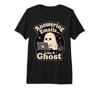 Answering Emails Ghost Office Humour Remote Work Laptop T-Shirt Haut de Gamme