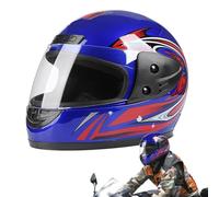 ANSWXQDR Casque intégral Visage Moto, Casque Moto hypoallergénique et Confortable, modulaire Casque Moto intégrée Double visière Adultes Hommes Femmes cyclomoteur Casque,55-62cm-B