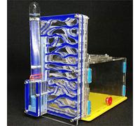 Ant Grape Nid de fourmis, conception en T DIY, avec zone d'alimentation, acrylique, bleu