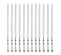 Antallcky Lot de 12 brochettes à kebab en acier inoxydable de 59,9 cm de large, robustes et réutilisables avec poignée antidérapante, idéales pour les shish kabob, poulet, crevettes, légumes