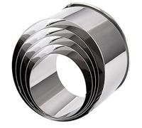 Antallcky Lot de 5 emporte-pièces ronds en acier inoxydable - Moules à biscuits ronds pour fondant, gâteau, pâtisserie - Moule à anneau robuste - 10,9 cm, 8,1 cm, 7,1 cm, 2,4 cm