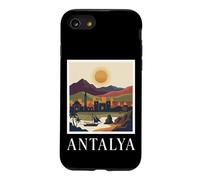 Antalya Turquie Paysage côtier Coucher de Soleil rétro Graphique Coque pour iPhone SE (2020) / 7/8