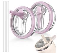 ANTAND Lot de 2 couvercles anti-fuite avec paille à rabat - Pour gobelet Stanley H2.0 Quencher Protour - Couvercle anti-déversement avec couvercle à paille de rechange pour accessoires de tasse