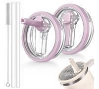 ANTAND Lot de 2 couvercles anti-fuite avec paille à rabat - Pour gobelet Stanley H2.0 Quencher Protour - Couvercle anti-déversement avec couvercle à paille de rechange pour accessoires de tasse