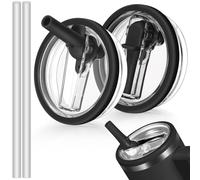 ANTAND Lot de 2 couvercles anti-fuite avec paille à rabat - Pour gobelet Stanley H2.0 Quencher Protour - Couvercle anti-déversement avec couvercle à paille de rechange pour accessoires de tasse