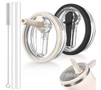 ANTAND Lot de 2 couvercles anti-fuite avec paille à rabat pour gobelet Stanley H2.0 Quencher Protour, 1200 ml - Couvercle anti-déversement avec couvercle à paille de rechange pour accessoires de tasse