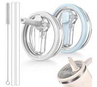 ANTAND Lot de 2 couvercles anti-fuite avec paille à rabat - Pour Stanley H2.0 Quencher, 1200 ml - Couvercle de rechange pour accessoires de tasse Stanley ProTour, sans déversement - Couvercle de