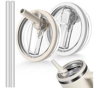 ANTAND Lot de 2 couvercles étanches de rechange pour tasses Stanley, 1200 ml - Couvercles anti-fuites avec paille à rabat, couvercles anti-fuites pour tasses Stanley Quencher H2.0, couvercle de paille
