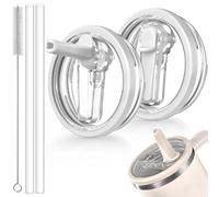 ANTAND Lot de 2 couvercles étanches de rechange pour tasses Stanley, 1200 ml - Couvercles anti-fuites avec paille à rabat, couvercles anti-fuites pour tasses Stanley Quencher H2.0, couvercle de paille
