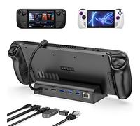 Antank Docking Station 6 en 1 Steam Deck Dock Supporter, Steamdeck Station d'accueil avec HDMI 2.0 4K @ 60Hz, 3 USB-A 3.0, Port USB-C de Charge, Gigabit Ethernet, 100W PD HUB pour Valve Stream Deck