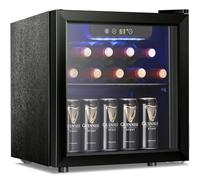 Antarctic Star 1.6cu.ft Wine Cooler/Cabinet Beverage Refrigerator Small Mini Red & White Wine Cellar Beer Soda Clear Front Glass Door Counter Top Bar Fridge Quiet Operation Compressor Adjust Temperature Freestanding Black