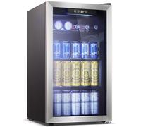 Antarctic Star Lot de 125 mini réfrigérateurs pour boissons non alcoolisées, bière, vin, cadre de porte en acier inoxydable pour bureau, bar avec étagères amovibles réglables, noir