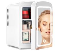 Antarctic Star Makeup Réfrigérateur compact avec miroir LED, mini réfrigérateur de 4 litres, soin de la peau, pour chambre, voiture, bureau, chambre à coucher, petit refroidisseur portable pour