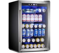 Antarctic Star Refroidisseur de boisson - 145 canettes de réfrigérateur avec porte en verre pour soda, bière ou vin, petit distributeur de boisson avant transparent pour la maison, le bureau ou le bar, noir, 1,4 m³