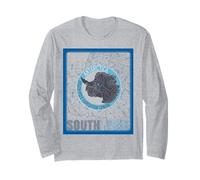 Antarctica Carte du Pôle Sud Expedition Glacier Isobar Wheather Map Manche Longue