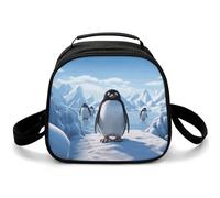 Antarctica Ice Sac à déjeuner à bandoulière, petit sac fourre-tout isotherme avec bandoulière réglable, boîte à déjeuner réutilisable pour le travail, le pique-nique, les voyages