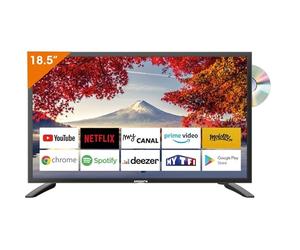 Antarion Smart TV 18,5" (47 cm) Android 14 Connecté WiFi avec Bluetooth + Lecteur DVD - 12V/24V/220V - Camping Car Camion Fourgon Poids Lourd Caravane Cuisine - Garantie 2 Ans