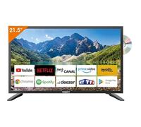 Antarion Smart TV 21,5" (55 cm) Android 14 Connecté WiFi + Lecteur DVD + Bluetooth - 12V/24V/220V - Camping Car Fourgon Poids Lourd Bateau Cuisine - Garantie 2 Ans
