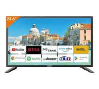 Antarion Smart TV 23,5" (55 cm) Android 14 Connecté WiFi + Bluetooth - 12V/24V/220V - Camping Car Fourgon Poids Lourd Bateau Cuisine - Garantie 2 Ans
