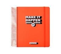 Antartik Agenda scolaire 25-26 à spirale fluo rose jour page A5 bilingue papier FSC 80 g.