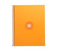 Antartik Cahier à spirale leiderpapel a4 micro couverture doublée 80h 90 gr boîte 5mm 1 bande 4 perceuses moutarde