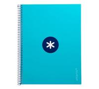 Antartik Cahier à spirale leiderpapel a4 micro couverture doublée 80h 90 gr boîte 5mm 1 bande 4 trous turquoise