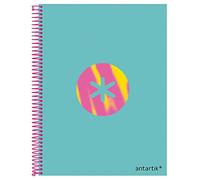 Antartik Cahier à spirale leiderpapel a4 micro couverture doublée120h 100 gr boîte 5 bande 4 trous tendance turquoise