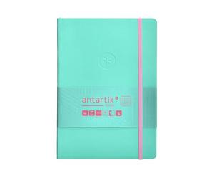 Antartik Cahier avec gomme note couverture souple A5 feuilles quadrillées rose et turquoise 80 feuilles 80 g FSC