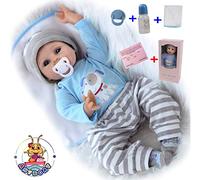 antboat Reborn Poupée Bébé 22 Pouces 55 cm Silicone Souple Vinyle Charmant Reborn Garçon Simulation Nouveau-Né Jouet Réalité Fait Main Cadeaux d'anniversaire Reborn Dolls