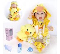antboat Reborn Silicone 22 Pouces 55 cm Reborn Poupée Bébé Silicone Souple Vinyle Charmant Reborn Garçon Simulation Nouveau-Né Jouet Réalité Fait Main Cadeaux d'anniversaire Reborn Dolls