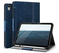 Antbox Coque pour iPad 10ème Génération 2022 10,9 Pouces, Étui de Protection avec Porte-Stylet en PU-Cuir, Fonction Veille/Réveille Automatique (Bleu)