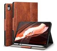 Antbox Coque pour iPad 10ème Génération 2022 10,9 Pouces, Étui de Protection avec Porte-Stylet en PU-Cuir, Fonction Veille/Réveille Automatique (Marron)