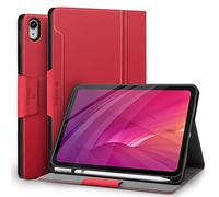 Antbox Coque pour iPad 10ème Génération 2022 10,9 Pouces, Étui de Protection avec Porte-Stylet en PU-Cuir, Fonction Veille/Réveille Automatique (Rouge)