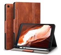 Antbox Coque pour iPad 9e/8e/7e Génération 2021/2020/2019 10,2 Pouces, Étui de Protection avec Porte-Stylet en PU-Cuir, Fonction Veille/Réveille Automatique (Marron)