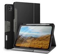 Antbox Coque pour iPad Pro 11 Pouces 2024 (M4 5ème Génération) avec Porte Stylet en Cuir PU Étui de Protection, Mise en Sommeil/Réveil Automatique (Noir)