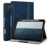 Antbox Coque pour iPad Pro 13 Pouces 2024 (M4 5ème Génération) avec Porte Stylet en Cuir PU Étui de Protection, Mise en Sommeil/Réveil Automatique (Bleu)