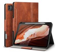 Antbox Coque pour iPad Pro 13 Pouces 2024 (M4 5ème Génération) avec Porte Stylet en Cuir PU Étui de Protection, Mise en Sommeil/Réveil Automatique (Marron)