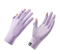 Antcher Gants sans doigts pour femme avec protection UV contre le soleil en soie glacée - Gants de plein doigt tactiles antidérapants pour la randonnée, le cyclisme, le golf, la conduite, la pêche