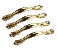 Antcher Lot de 4 Boutons de tiroir de Cuisine de Style Europe Porte de Placard tiroir Meuble Armoire Poignée, doré, 96mm Hole Distance