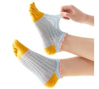 Antcher Lot de 5 paires de chaussettes à orteils en coton pour femme - Chaussettes de course à pied basses pour filles et femmes, multicolore, 4-6