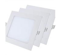 AntDau71 - 3 spots LED encastrés carrés lumière chaude 3000 K LED intégrés lumières ultra-minces plafond éclairage intérieur. par encastré Plaque de plâtre (6 watts (11,5 x 11,5 cm) CW614-3-6 W